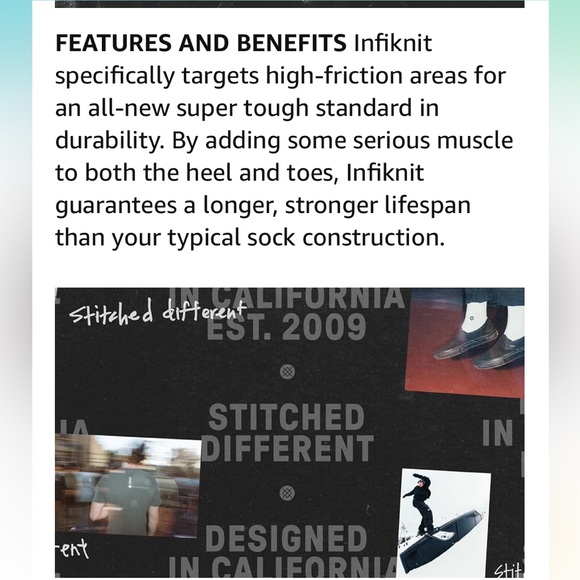 STANCE UNISEX CLOAKED MID CREW PERFORMANCE SOCKS IN SIZE MEDIUM NWT - Picture 4 of 7